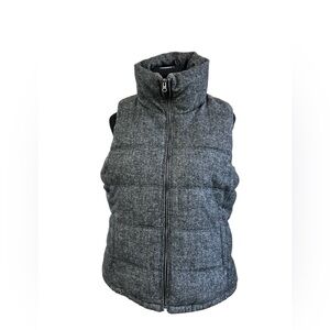 Old Navy puffer vest black, white, grey herringbone size large petite